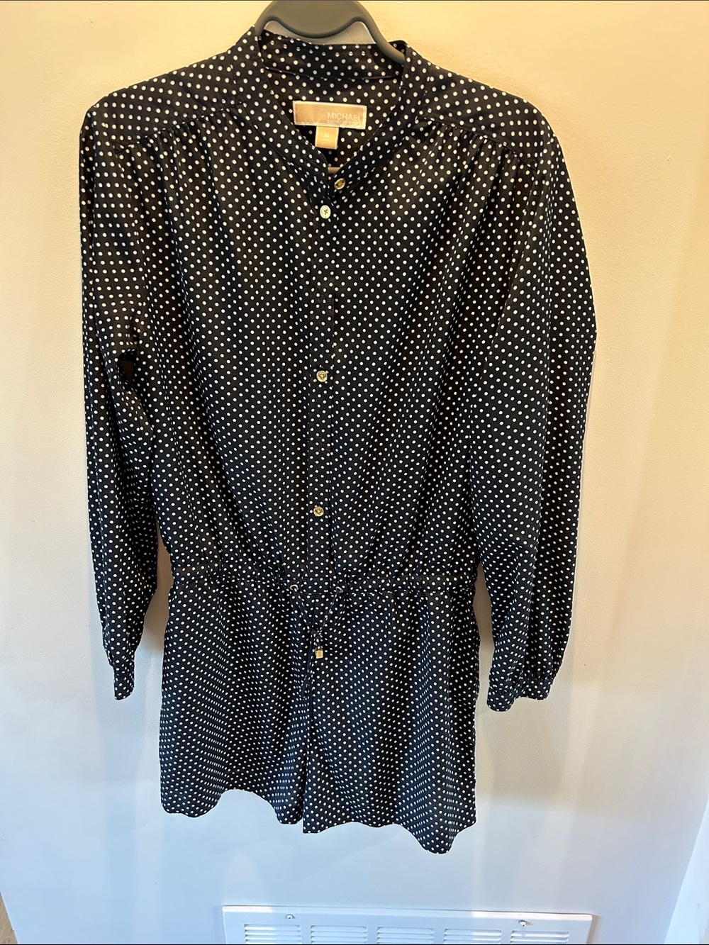 Michael Kors Navy and White Polka Dot Romper